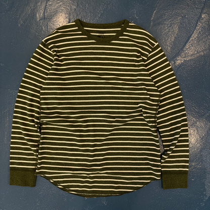 Hanes Green/White Striped Thermal