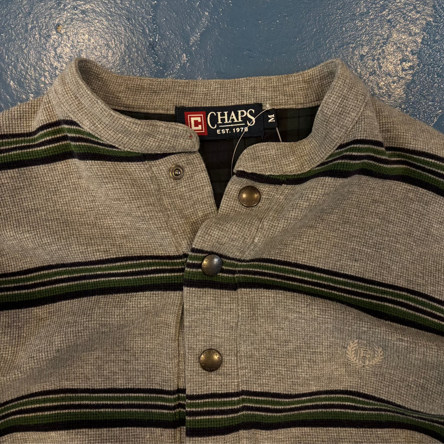 CHAPS Grey/Green Quarter Button Thermal